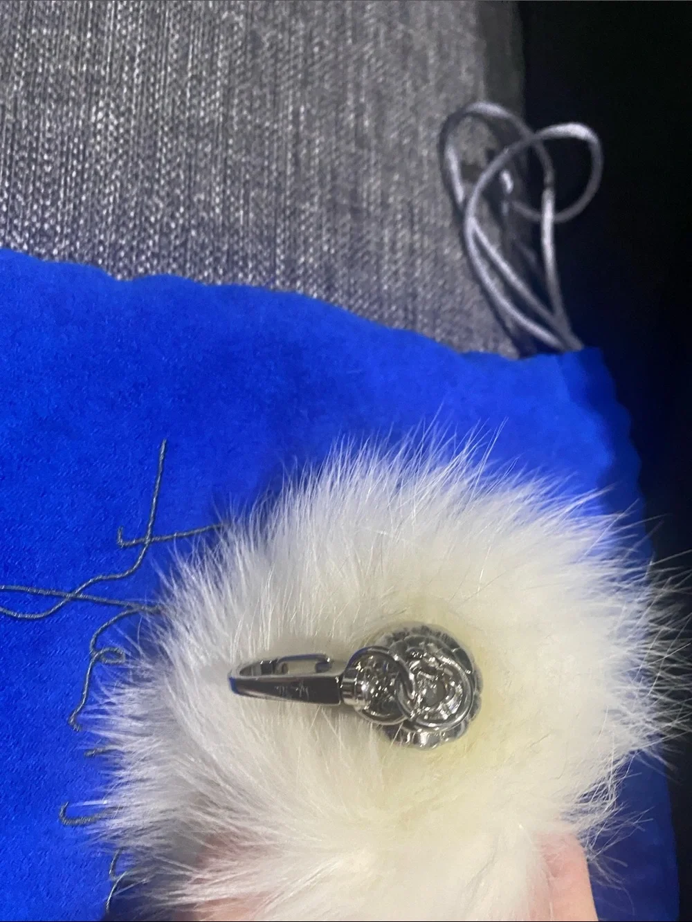 Tyler Alexandra Tyler Ellis White Fur Pom Pom Bag Charm w/ Dust Bag